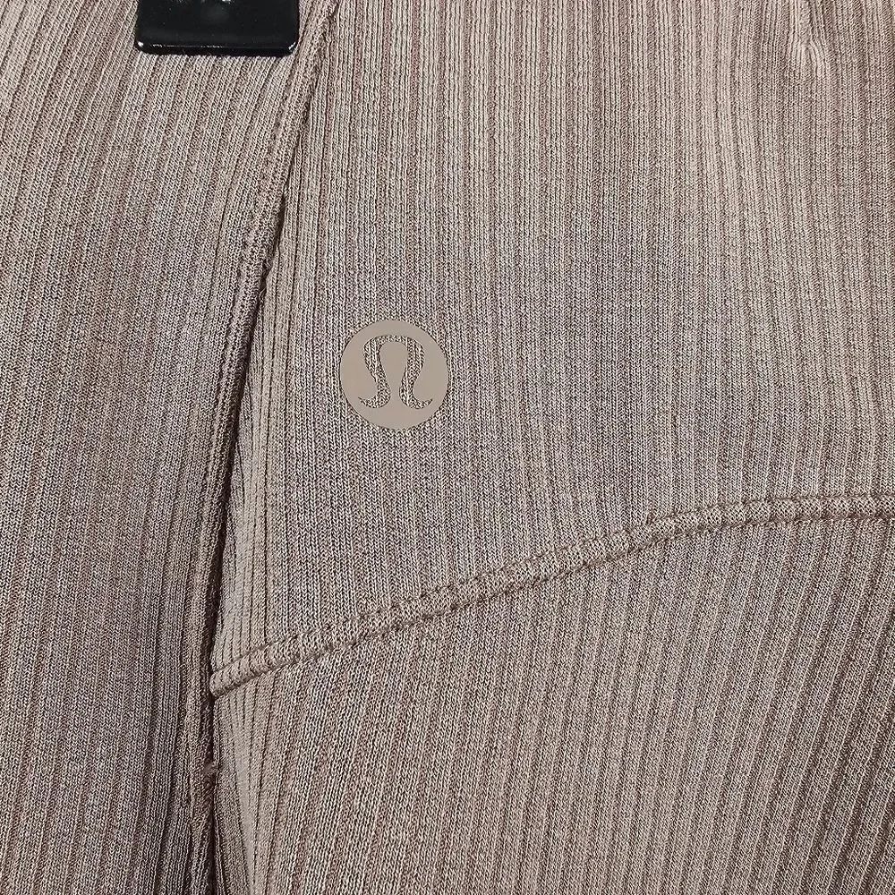 Lululemon Ribbed Softstreme Zip-Leg High Rise Pants in Brown - Size 12 - Picture 8 of 11